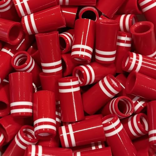 The Golf Club Trader (12) Premium Quality Iron Ferrules Red w/Double White Rings 1”