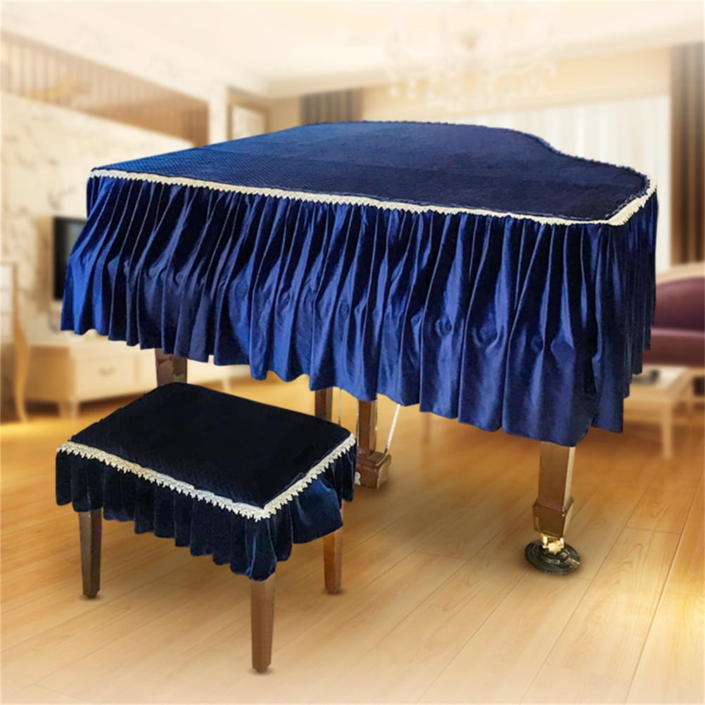 Personalizzata Di Lusso in Velluto Per Pianoforte A Coda, Copertina Protettiva Decorativa in Velluto Spesso A Prova Di Polvere Per Pianoforte A Coda, Indispensabile Per Il Pianoforte,A180,Single stool