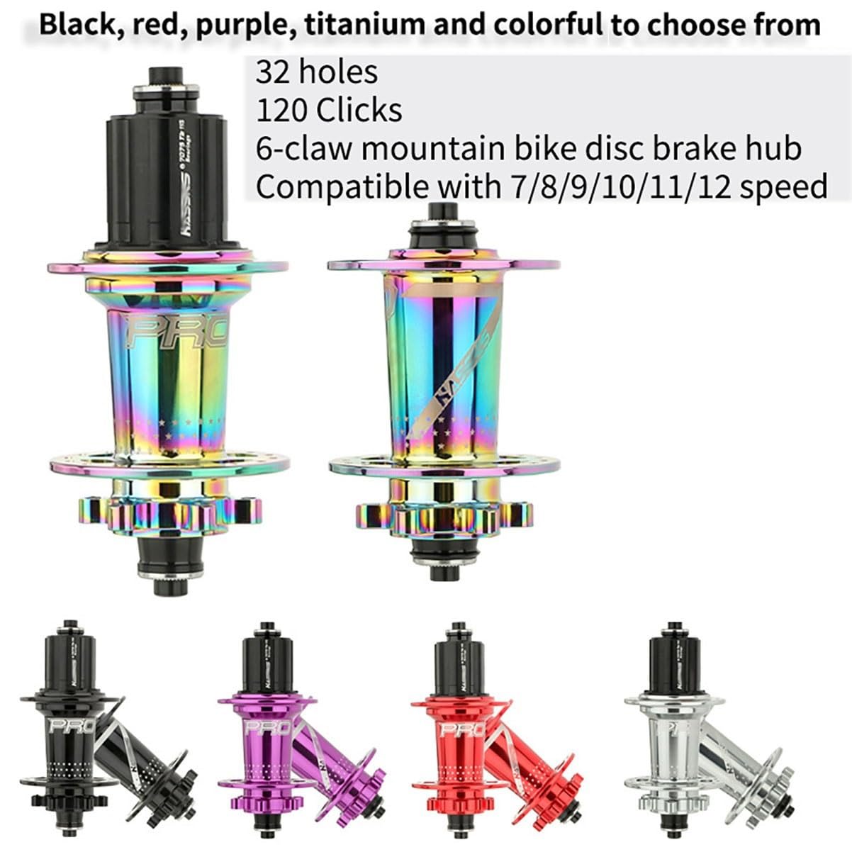 Fahrräder Nabe Mountainbike Scheibenbremsnabe Vorne 100mm Hinten 135mm Schnellspanner Nabensatz 32H Lager Naben Für 7-12 Gang Kassette