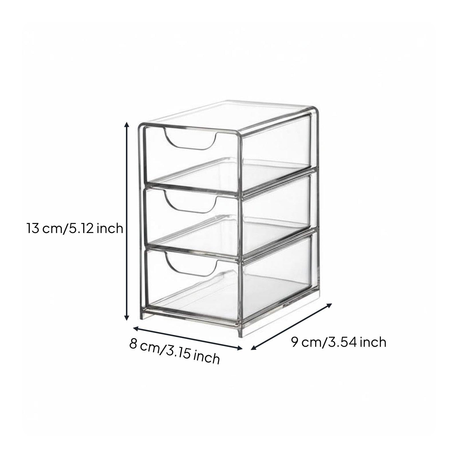 6 Piezas Organizador de Cajones Bandejas Acrílicas Transparentes Caja de Orden Apilable Contenedor para Útiles Y Accesorios Adecuado para Mesa de Trab, 5 piezas