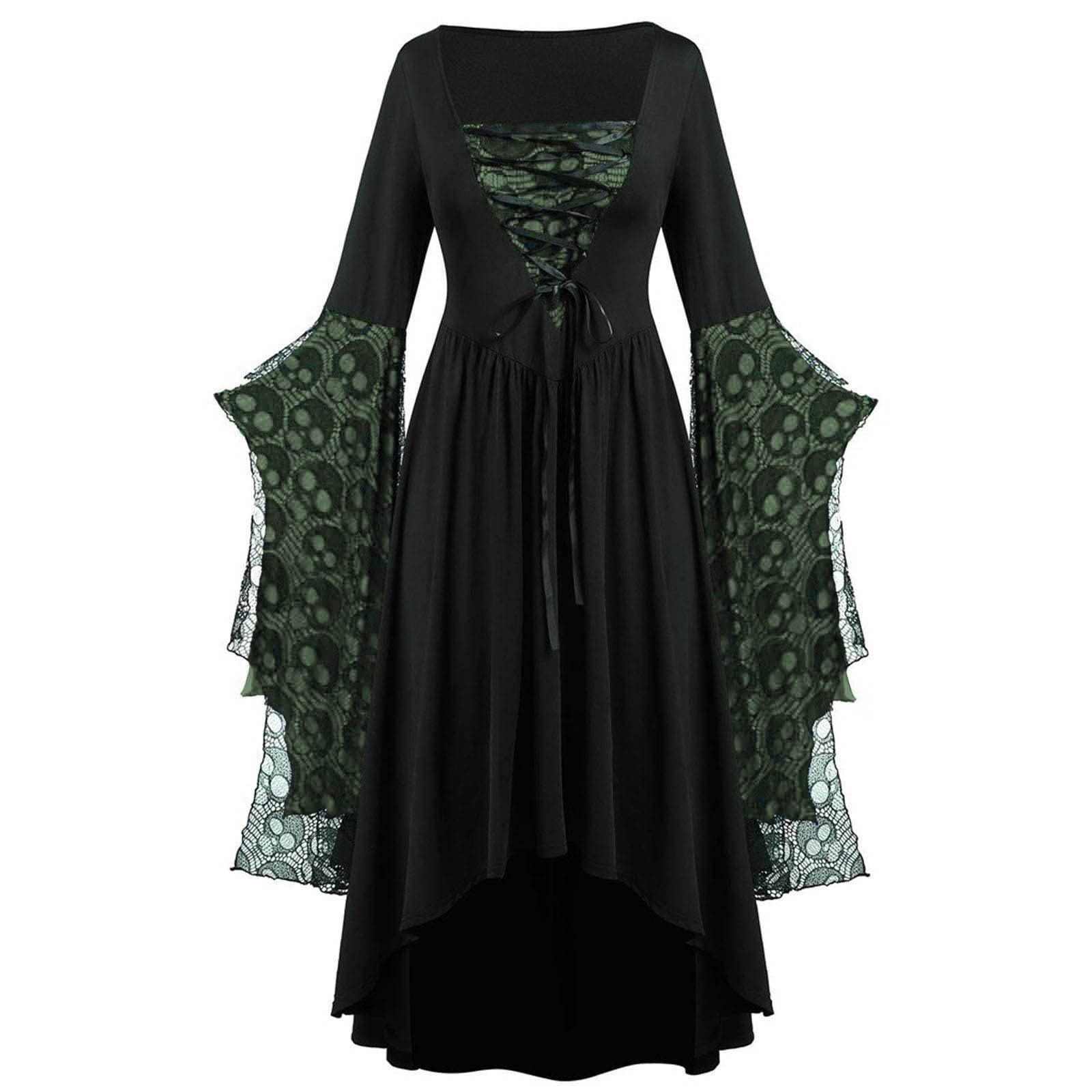 AMhomely Victorian Dress Women Halloween - Butterfly Sleeve Lace Up Dresses