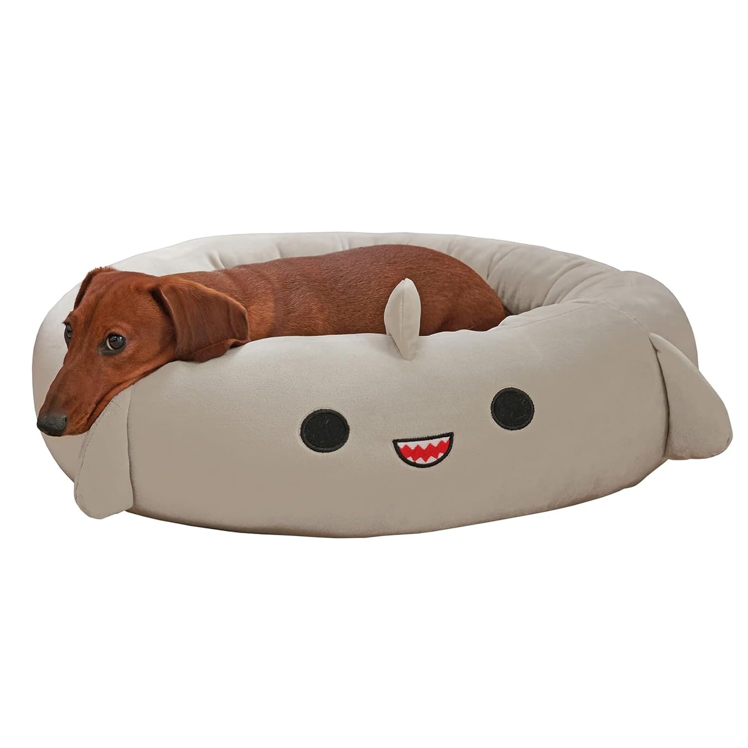 FOCLTDGordon Shark Pet Bed,Warming Soft Pet Round Bed,Durable Dog Bed with a Non-Skid Bottom,Plush Cushion Bed for Dogs and Cats(M) (Large)