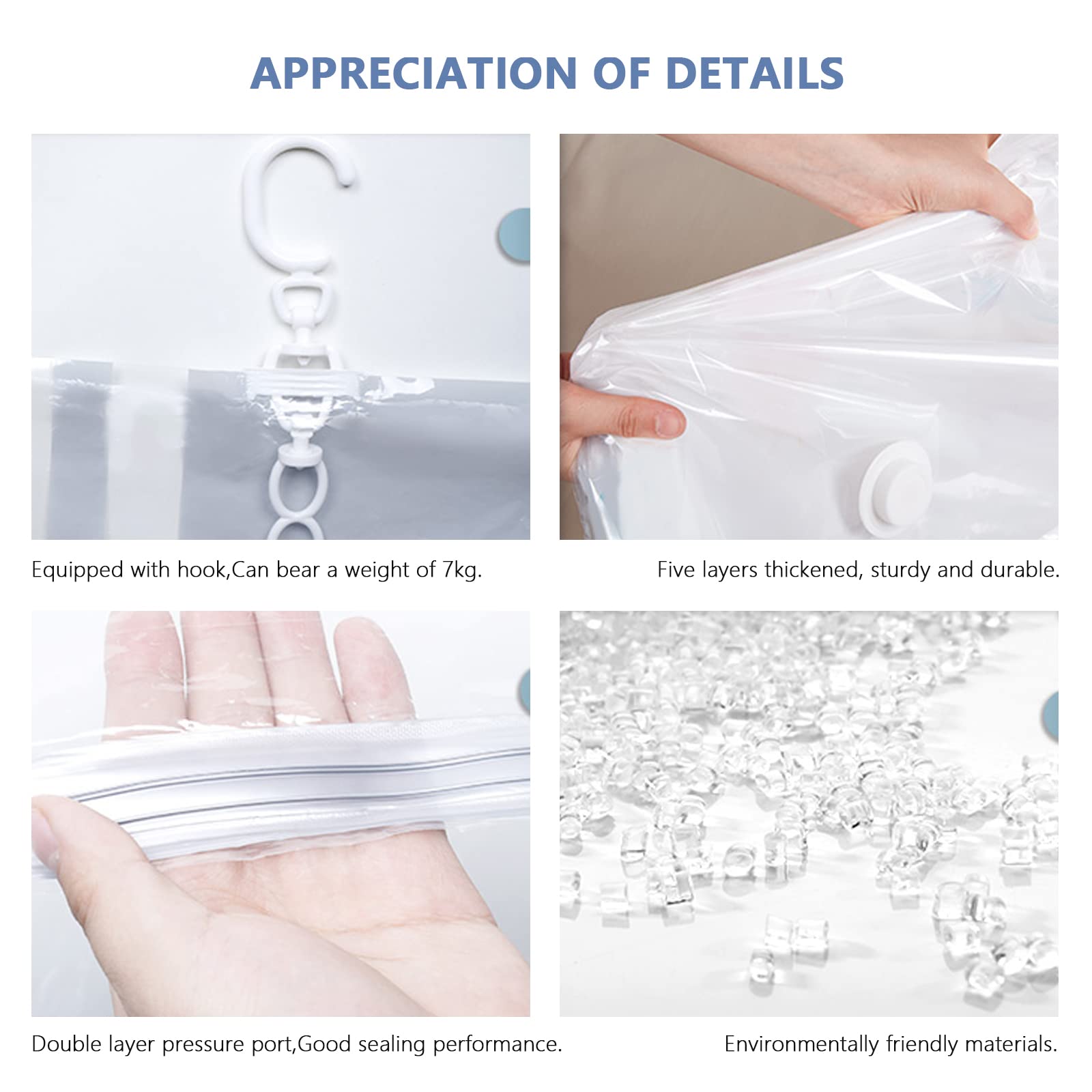 Sacchi Sottovuoto Per Vestiti Da Appendere - 3 Pezzi (120, 105, 90 Cm)