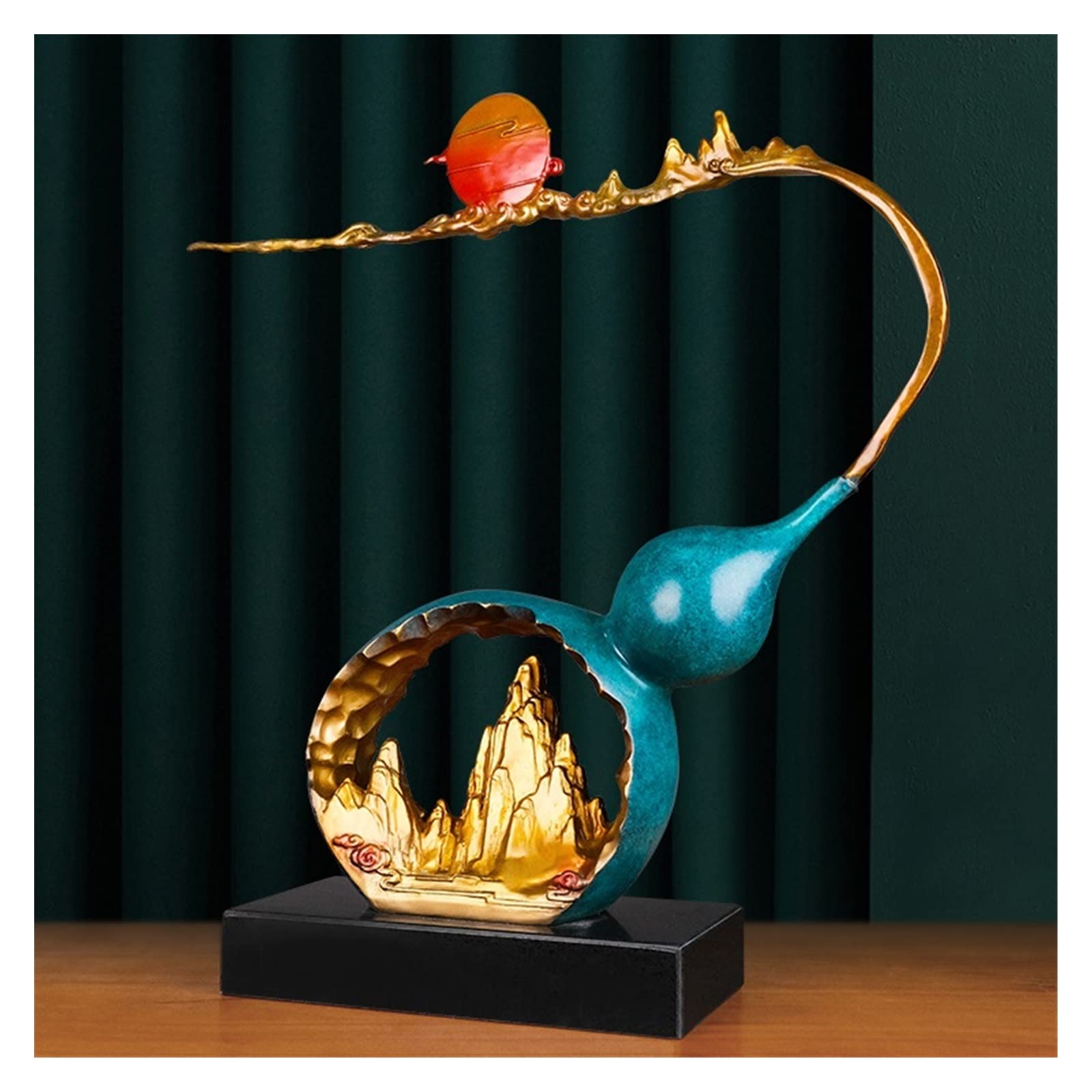 Dekoracje na biurko Miedziana gurda Entryway Ornament Chiński salon Biurowy Pulpit Bogu Półki Dekoracje Akcesoria do biurka domowego