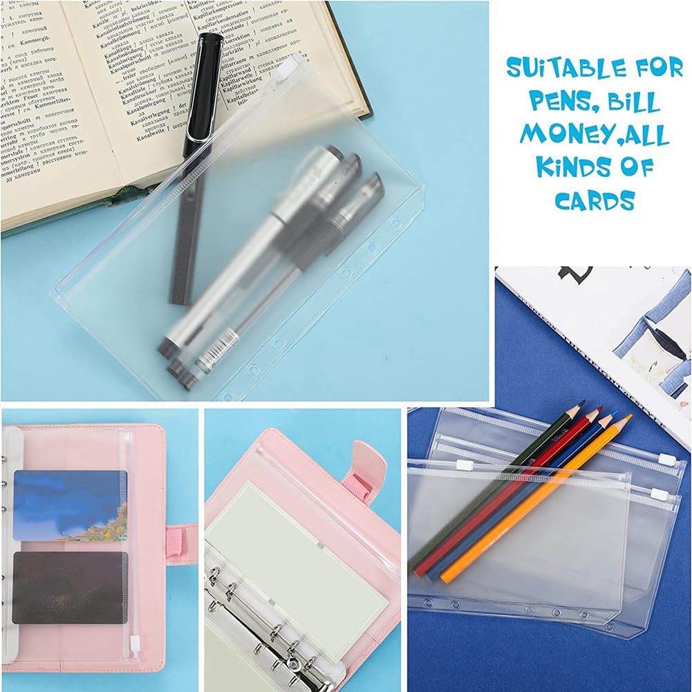 Impermeabile Mesh Sacchetto del Documento, 12 pezzi A6 6 fori PVC cerniera borsa for documenti, borsa for il trucco all'aperto, ecologico e inodore facile da installare