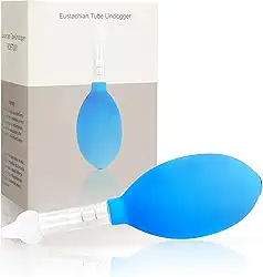 Desentupidor de tubo de Eustáquio, dispositivo de alívio de enxaqueca e congestionamento de congestionamento de zumbido, equilíbrio de pressão interna do ouvido (azul, tamanho único)