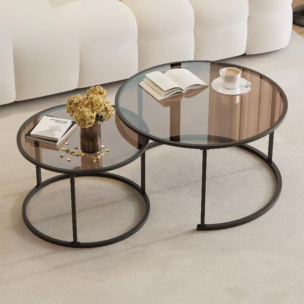 Beautech A creative combination coffee tables, perfect for small apartments, Longhong glass tabletop, sure to become a popular choice for Instagram-worthy home decor.