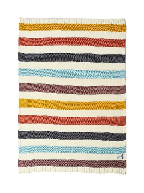 Image of Mi Arcus Premium Reversible 100% Cotton Knitted Ultra Soft Cool Blanket for Baby Boys Girls 0-12 M - Multicolor 100x75 cm