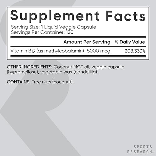 Miniatura 8 de Sports Research Paquete de multivitaminas - Metilcobalamina 5000mcg + glicinato de magnesio 160mg + vitamina D3 + K2 5000iu