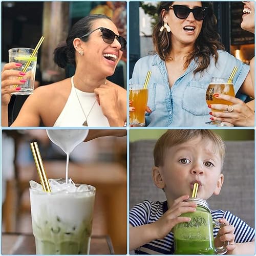 Miniatura 8 de Vinaco Pajitas grandes de 8.5 pulgadas y 10.5 pulgadas para batidos, paquete de 6 pajitas de acero inoxidable de grado alimenticio de 0.4 pulgadas