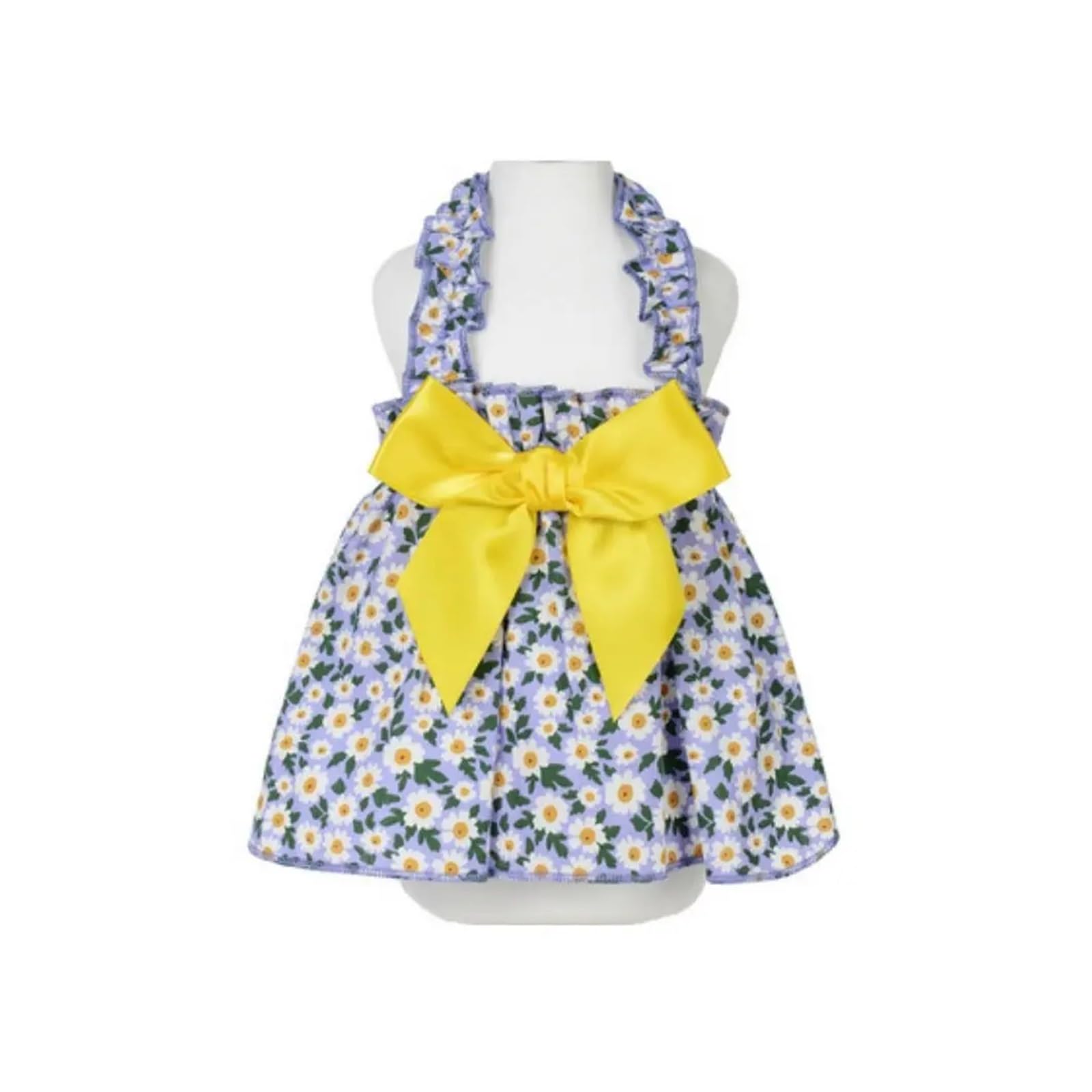 JANXELNOVA Pet Supplies Soft Dog Floral Princess Dress Elastic Cotton Thin Skirt Breathable Sweet dog dress(Blue,XL)