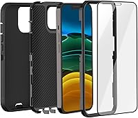 Vista 2 de FEIYAR HOME Funda resistente para iPhone 11 Pro Max con 2 protectores de vidrio templado, grado militar, a prueba de golpes, color negro