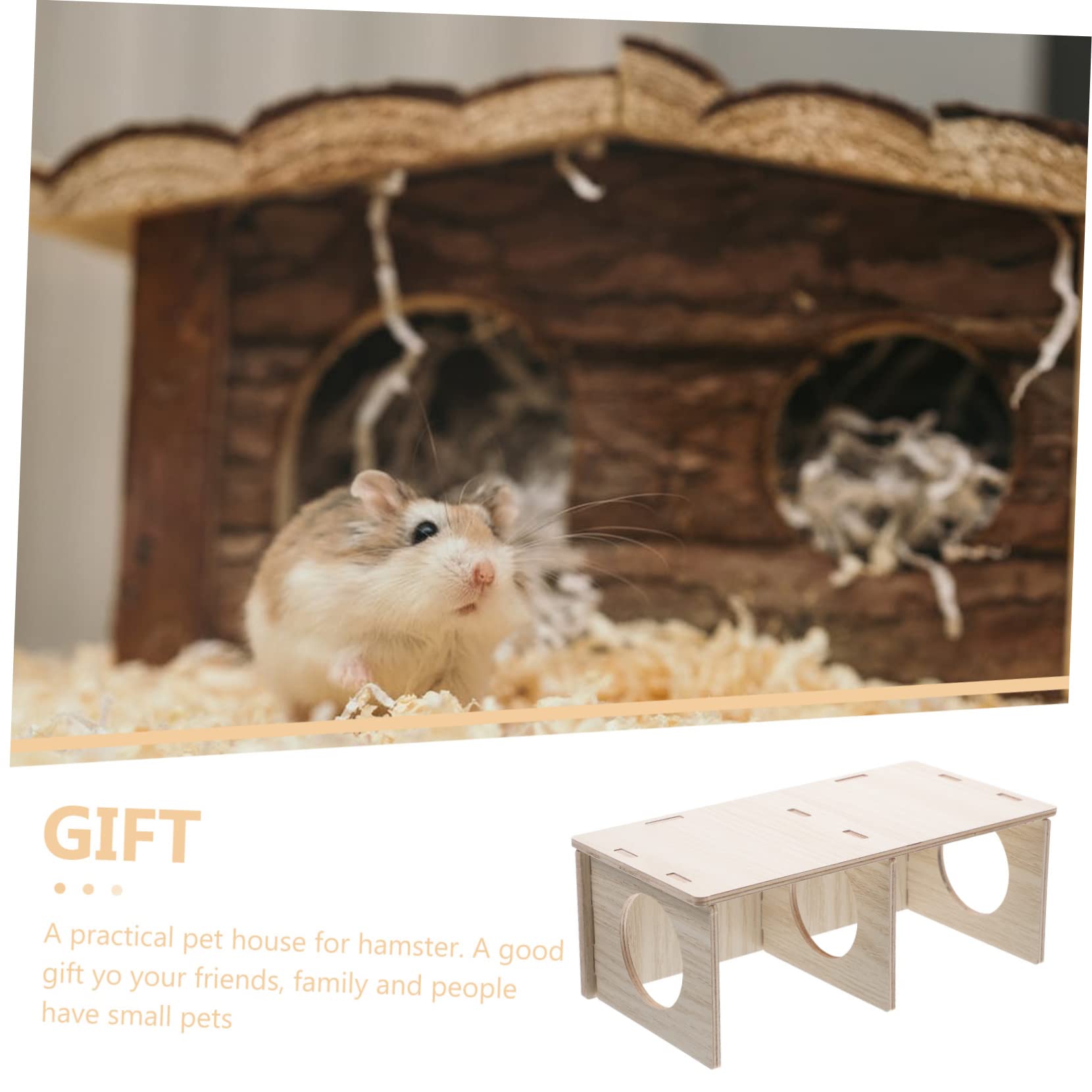 Mipcase Casa De Madera Maciza para Hámster Casas y Escondites De Chinchilla Piel De Conejo Casa De Madera para Animales Pequeños Laberinto De Hámster Casa De Abejas Guinea Deportes