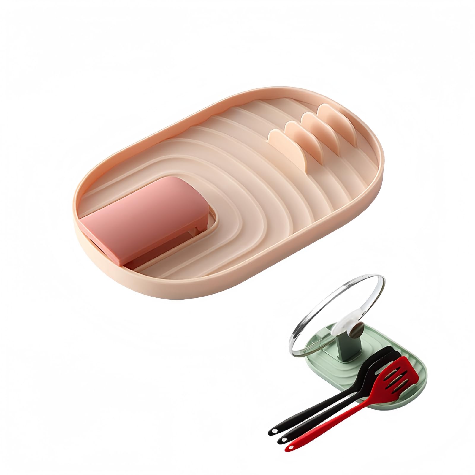 Lvnehal Pink Multifunctional Foldable Pan Lid And Spoon Holder, 2-In-1 Pan Lid Holder – Heat-Resistant, Folds Flat. Holds Lids Or Spoons, Keeps Stove Top Clean, Stops Drips And Stains.compact & Practical.