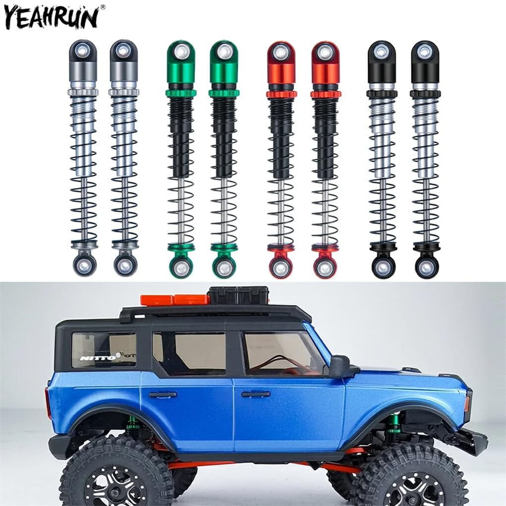 Amortiguador Trasero Delantero Liso de aleación de Aluminio para SCX24 1/24 Crawler RC, Accesorios de Coche, Piezas de Repuesto, Pieza de actualización RC, 4 Uds, Negro