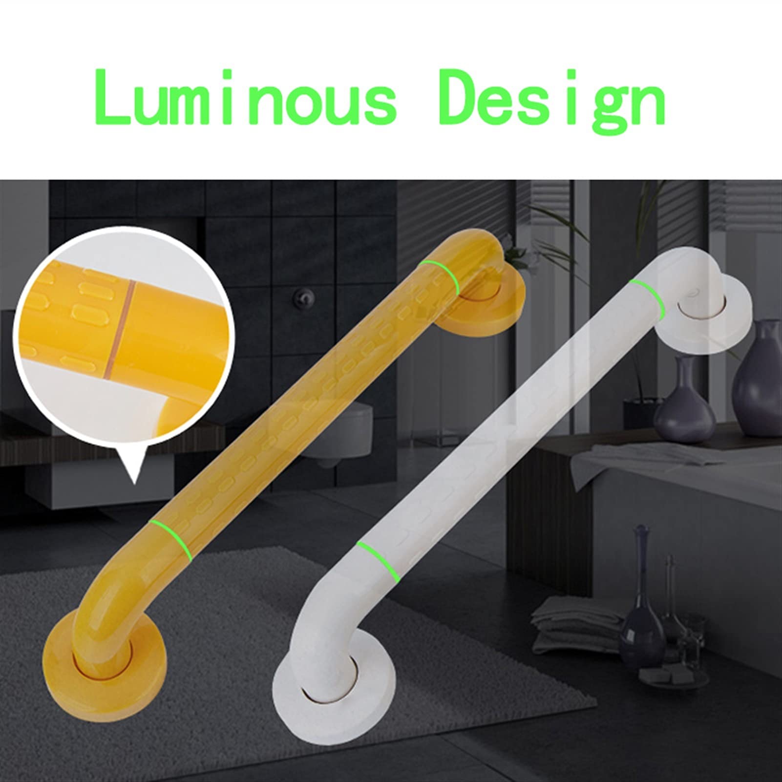 Barra di Sostegno in Alluminio Spaziale, in plastica ABS per Anziani, Maniglia Antiscivolo, Supporto per corrimano da Bagno a Parete, Barra Antiscivolo (30 cm)