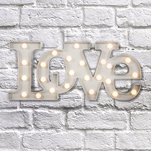 Jasmine Living LED Plastic Fun LOVE Wall Light (White)