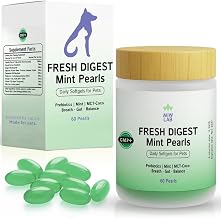 Prebiotics with Mint for Bad Breath of Dogs and Cats | Veterinary Supplement with Enzymes for Complete Digestive Health Dog and Cat Repair and Refreshing Intestinal Flora Odor Plaque and Tartar
