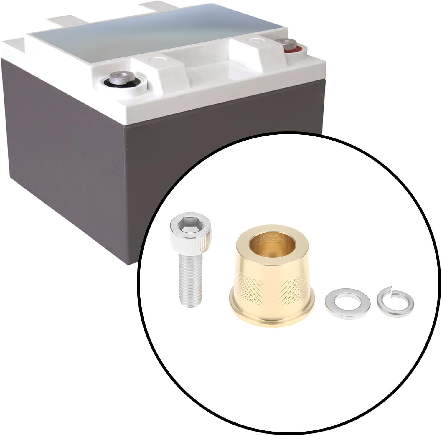 1 Pair 12V Battery Short Brass Terminal Adapter D22X17.5 M6 Compatible with XS Power 580 Automotive Battery Taper Converter