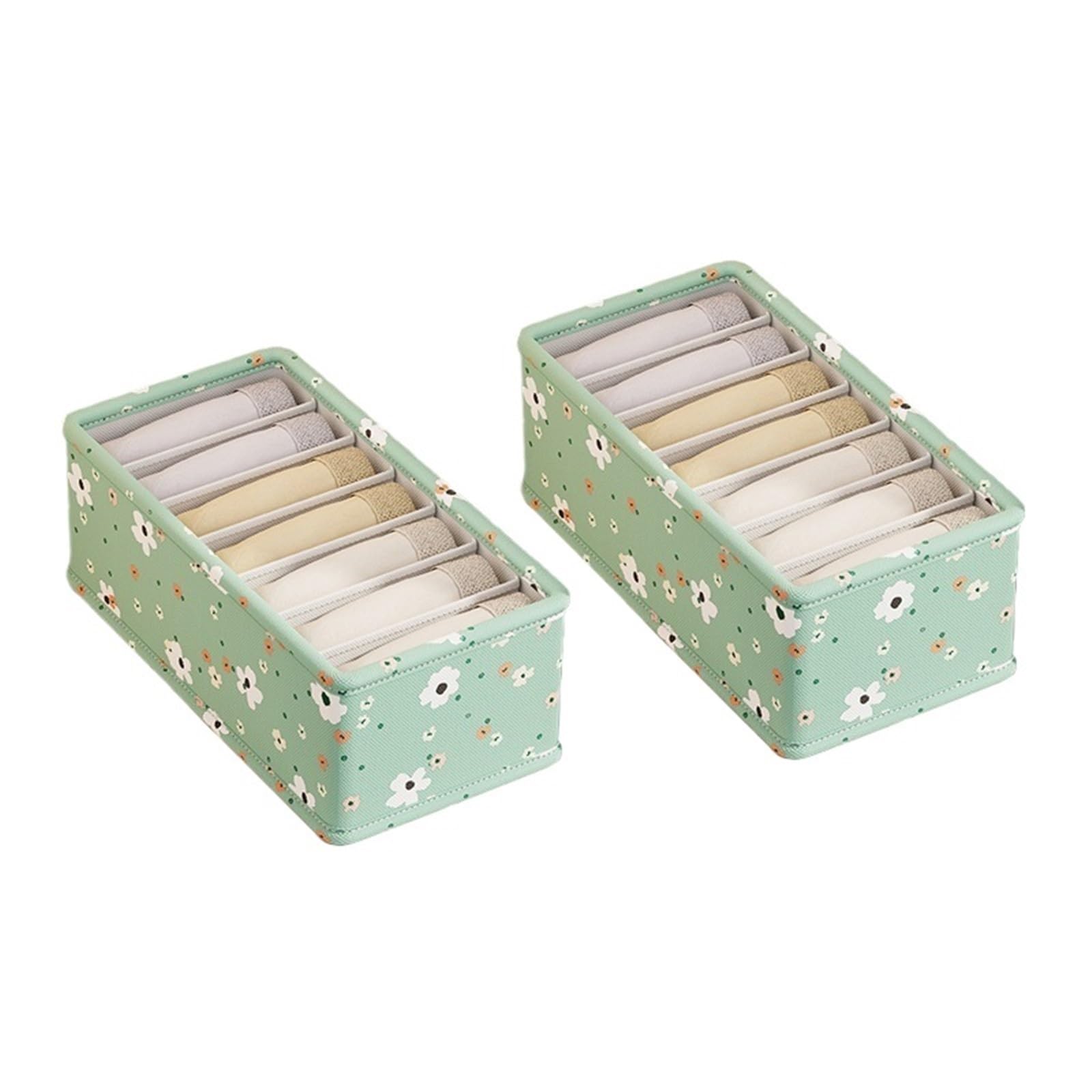 YDYAENIO Underwear Drawer Organiser Underwear Organizer Socks Classification Box Foldable Drawer Compartment underwear organiser boxes for wardrobes(Small 7-grids 2PCS)