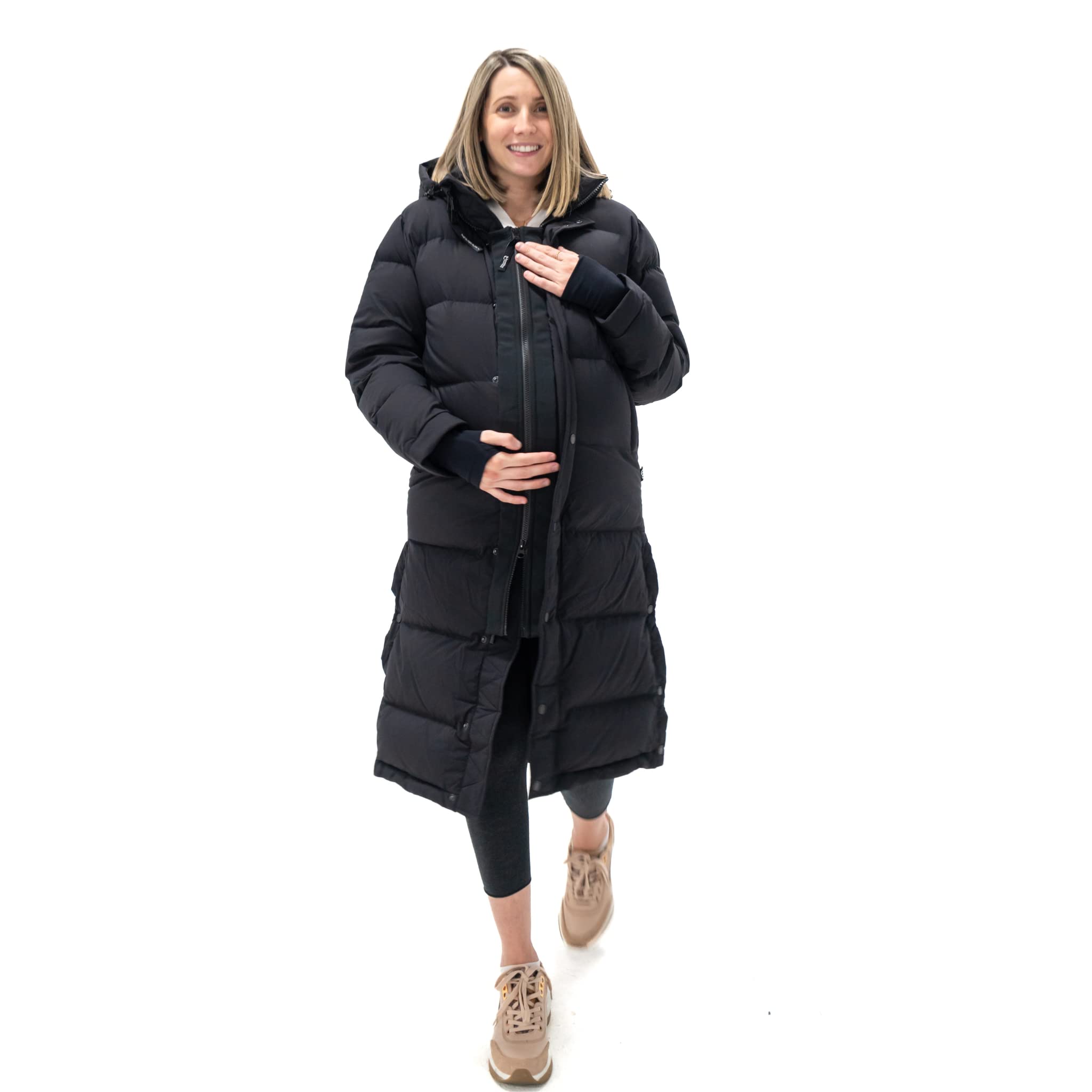 MakeMyBellyFit Universelle Jackenverlängerung für Umstands- und Babykleidung, passend für die meisten Reißverschlüsse, schwarz, Einheitsgröße