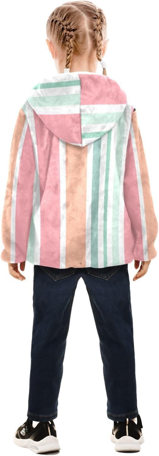 GuoChe Vertical Stripes Boy Fleece Jacket