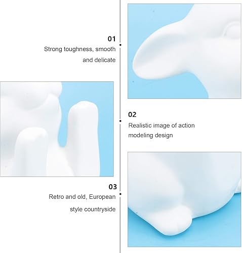 Miniatura 5 de IMIKEYA Sujetalibros de conejo 2 unids sujetalibros en forma de conejo rústico para estantes, soporte de libro de escritorio simple soporte de