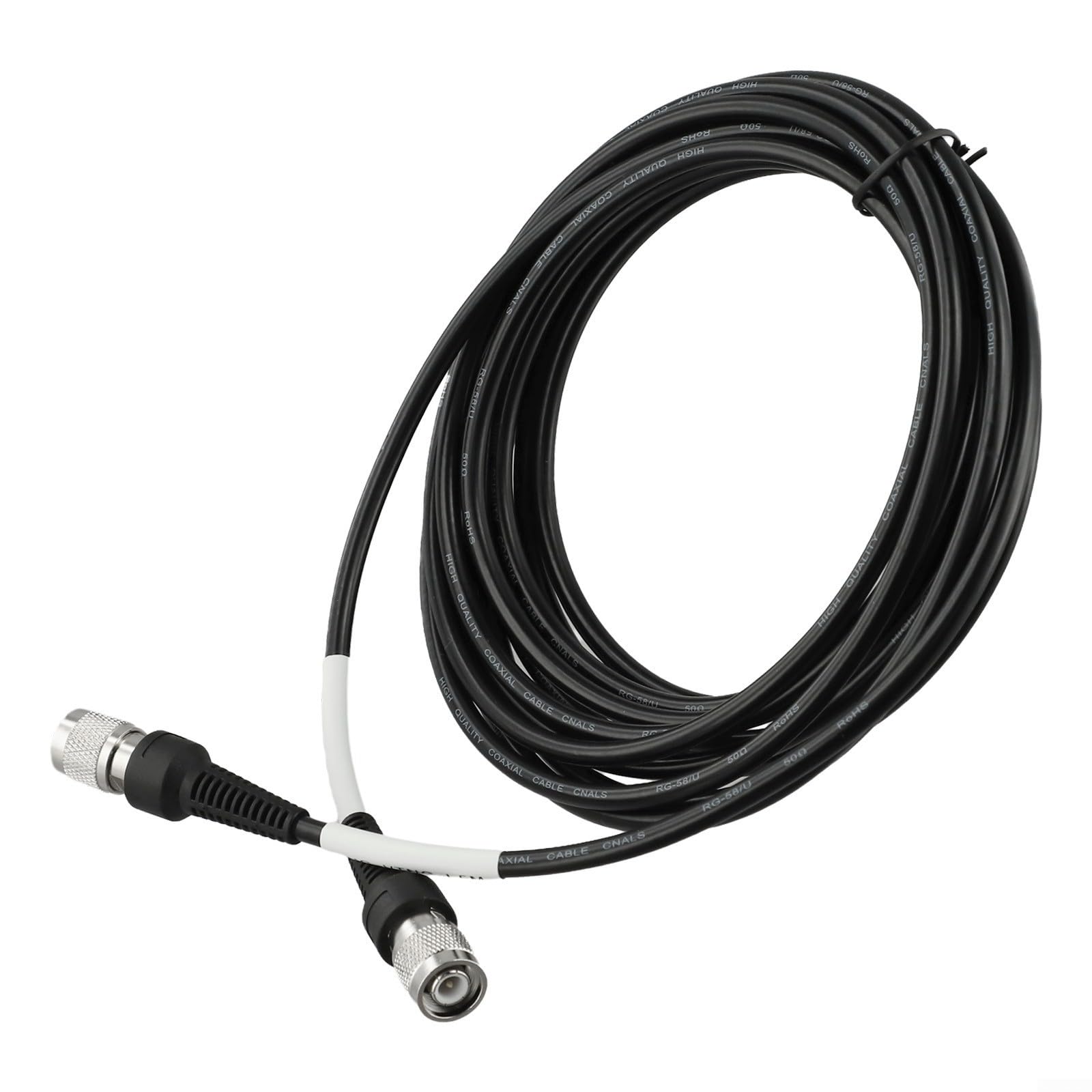 GPS GNSS Antenna Cable with TNC Male to Male Connectors, RG58 Wire with Plastic Injection Joint, and 5m Length Options for Microwave Signals (5 Meter)