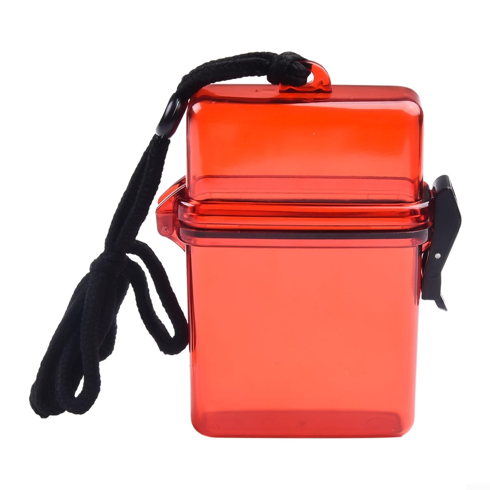 Waterproof Dry Box for Kayaking Rafting Swimming, Sealed Sport Case with Lanyard, Airtight Storage Container for Keys Cards Cash, Grey Red Blue Transparent(red)