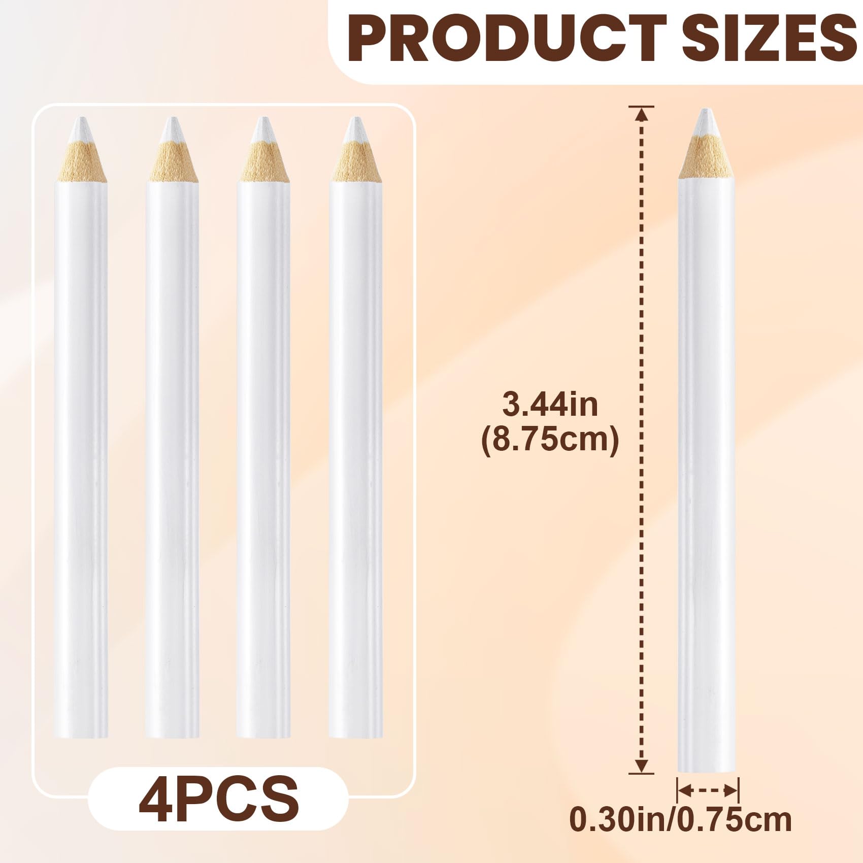 STSTR 4PCS 8.75 cm Fabric Sewing Pencils, Washable Fabric Makers, No Dust Sewing Tailors Chalk, Fabric Marking Pencil for Quilting, DIY Crafts, Sewing - White - Image 2