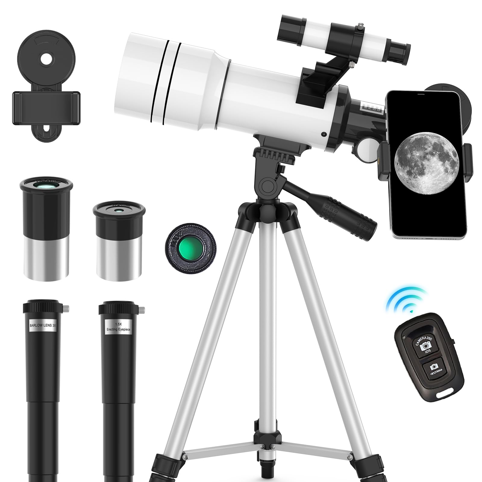 Telescope for Adults & Kids, 70mm Aperture Astronomical Refractor Telescopes for Astronomy Beginners