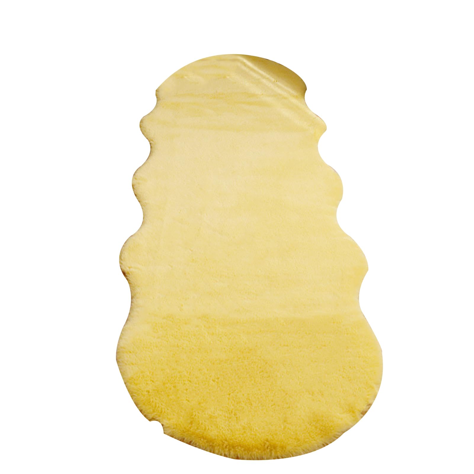 GueTTO Fluffy Rug, Faux Rabbit Fur Fluffy Rug Anti-Slip Carpet, Soft Shaggy Rug, Faux Fur Bed Rug, Sofa Mat for Bedroom, Living Room, Natural Faux Rabbit Fur Rug,Yellow,60x90cm/23x35in