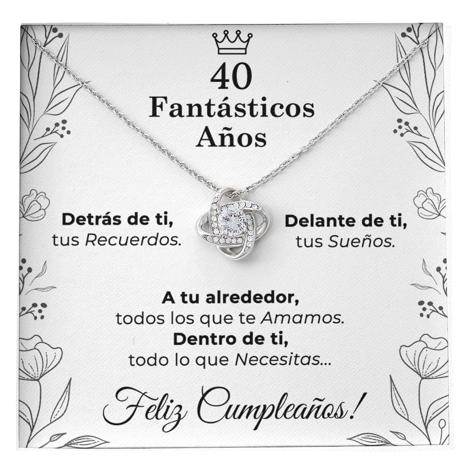 SOFIA FERRER Presente de Aniversário para Mulher, Colar de Prata, Presente para 40, 50, 60 Anos de Mulher, Pingente e Cartão Dedicatória, Presentes Originais de Aniversário, Irmã, Mãe, Amiga, Médio