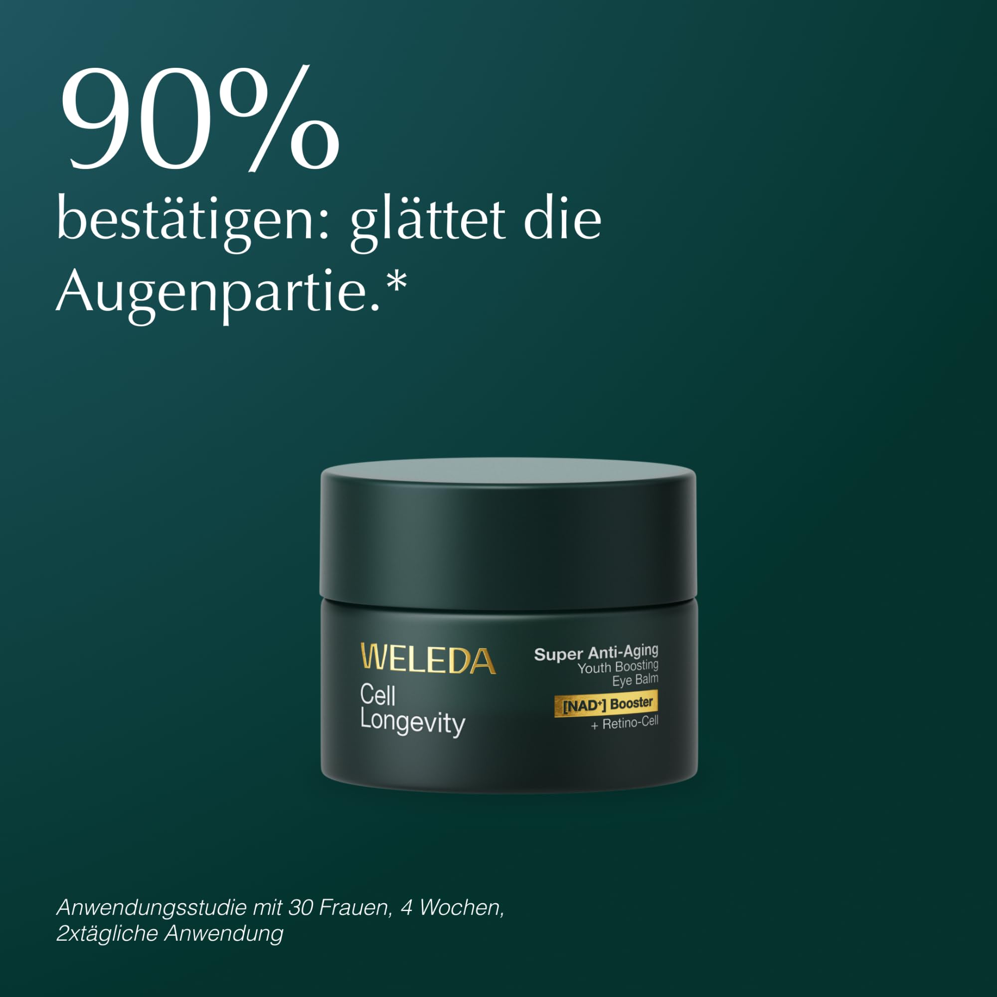 WELEDA Cell Longevity Super Anti-Aging Youth Boosting Eye Balm 4in1 Augenpflege NAD⁺ Booster Retino-Cell reduziert Falten dunkle Augenringe Naturkosmetik vegan 15ml