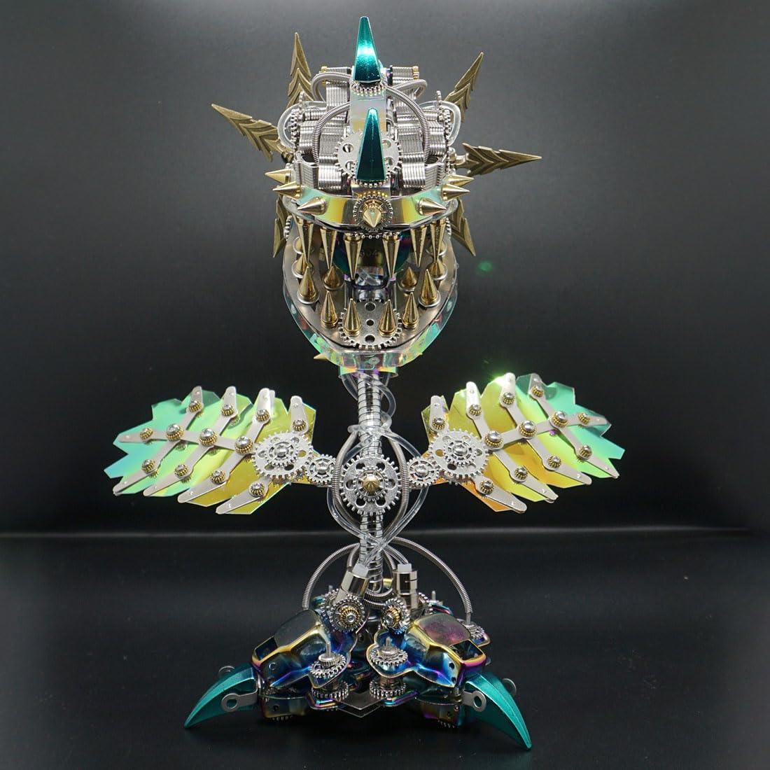 Metalowe puzzle 3D, metalowa mechaniczna pirania, kwiat, DIY, steampunk, biometal, zestaw modelowy ze światłami LED, kreatywna ozdoba na biurko dla entuzjastów sztuki (770 + szt.)