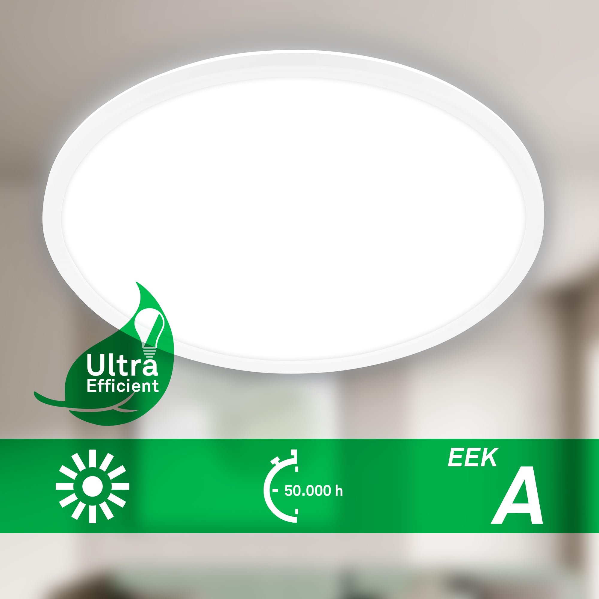 BRILONER, LED Ceiling Lamp, EEC A Light Source, Efficient 14,2 W 3000lm, Flat Design, Indirect Light, LED Panel - Image 3