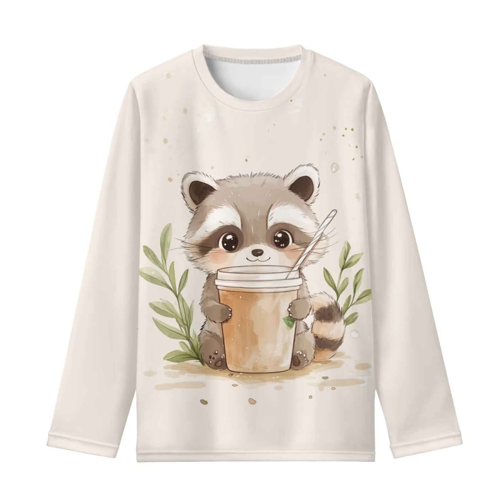Girls Long Sleeve Shirt with Cute Graphic Casual Pullover Tops 3-16Y