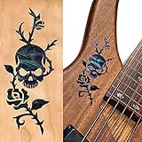 Inlaystickers Guitars & Bass - Rose & Skull - Black Pearl B-135RS-BP