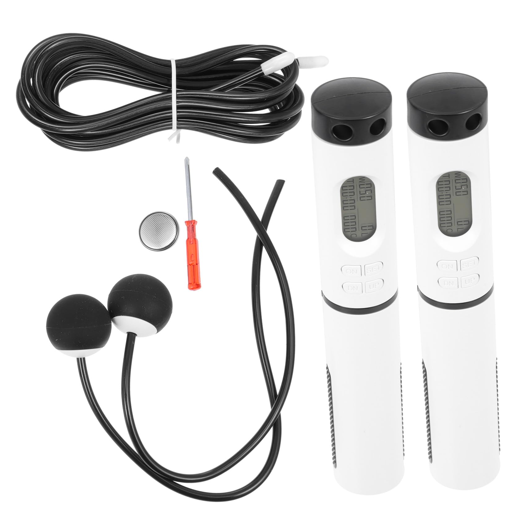 Cuerda para Saltar Inalámbrica sin Cuerda con Contador Digital Peso Integrado Resistente para Fitness Interiores Ejercicio Corporal sin Riesgo de Tropiezos Portátil y Duradera