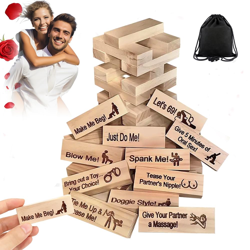 TGKYK Wooden Tower Game Adults, 48 Pieces Lust Tower Blocks