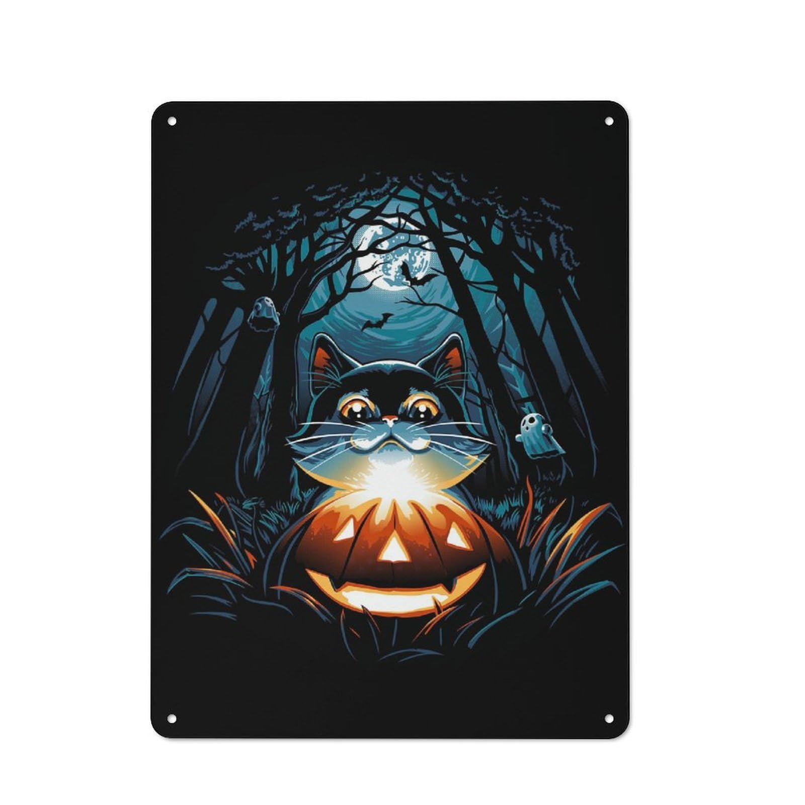 Junmoney Halloween Mystery Tin Wall Plaque 40X30cm With For Guest Room Or Hallway, For Metal Sign Collectors, For Garage And Workshop Walls