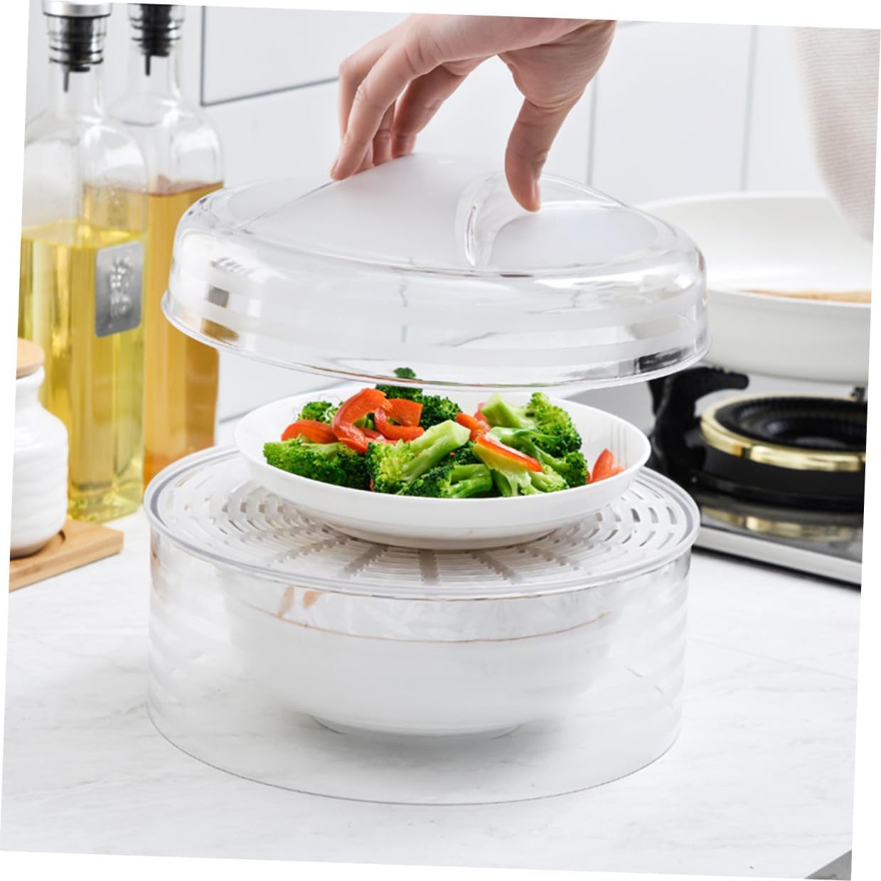 VICASKY 5pcs Multi-layer Thick Food Cover Set with Lid, Dustproof Thermal Insulation Dish Covers for Home Kitchen and Dining Table Food Storage