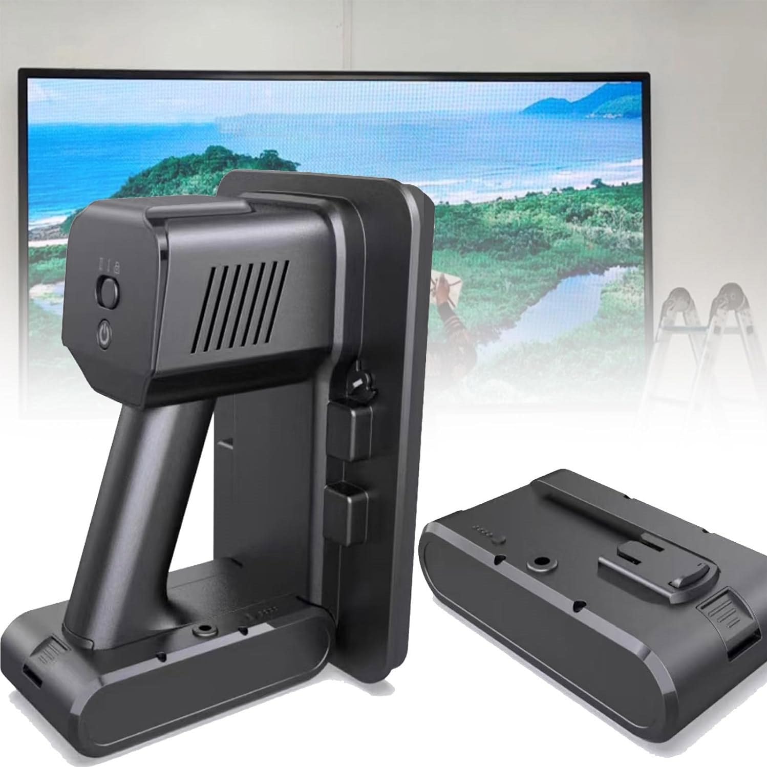 Ventosa de vacío con pantalla LED, capacidad de carga de 66 libras, herramienta de mantenimiento frontal para pantallas curvas y pantallas LED