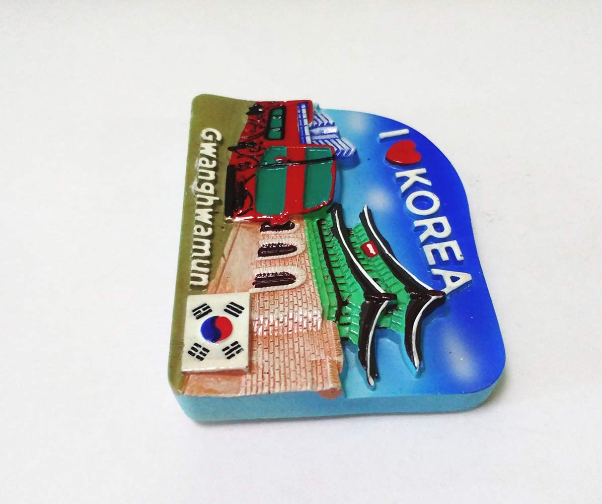 Magnete per il frigorifero Corea del Sud, Seoul Landmark Icon Hanbok, Gwanghwamun Modello 3D per souvenir da viaggio, decorazione della casa, collezioni - Italia