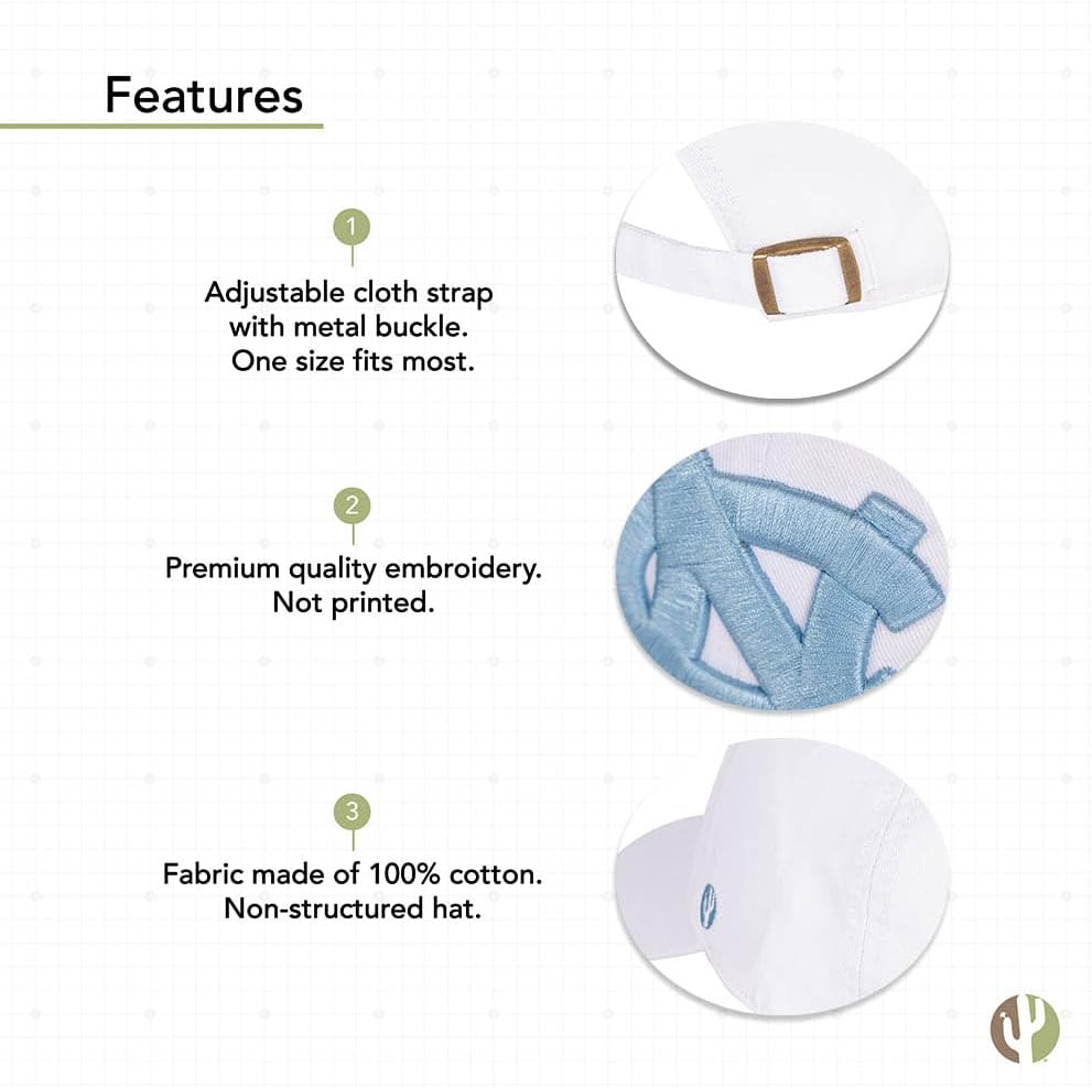 Desert Cactus University of North Carolina Baseball Hat UNC Chapel Hill Tar Heels Brimmed Embroidered Hats Adult (Style ABC) - Image 4