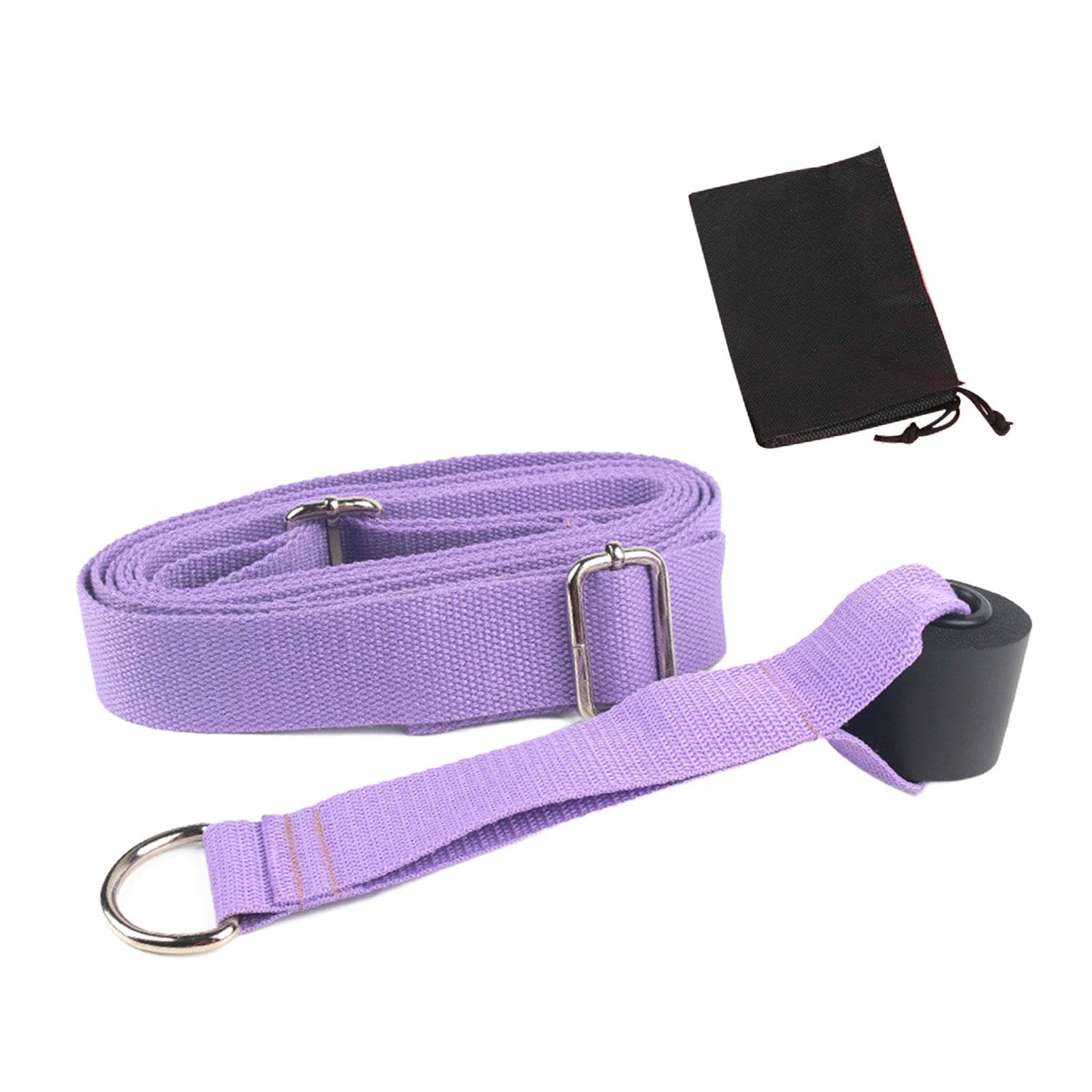 LOOM TREE Stretching Strap Sports Leg Stretching Strap for Women Men Gymnastics Ballet Purple | 1 Door Anchor 1 Resistance Band 1 Storage Pouch | Material ~ Cotton | Color ~ Purple-image-27
