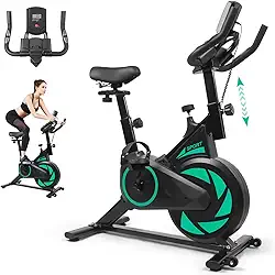Bicicleta Ergométrica Fitness Spinning, Bicicleta Ergométrica Indoor com Ajuste de Resistência, Monitor LCD e Assento Confortável, Bike de Exercício Interno, Bike Ergometrica, Bicicleta Estática