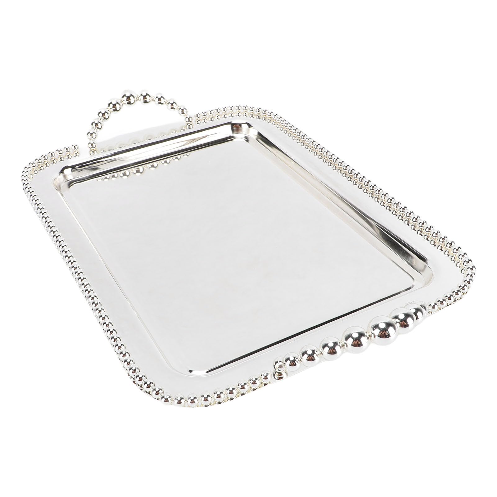 Pissente Edelstahl Serviertablett, 16,5x11 Zoll mit Griffen (Silver)