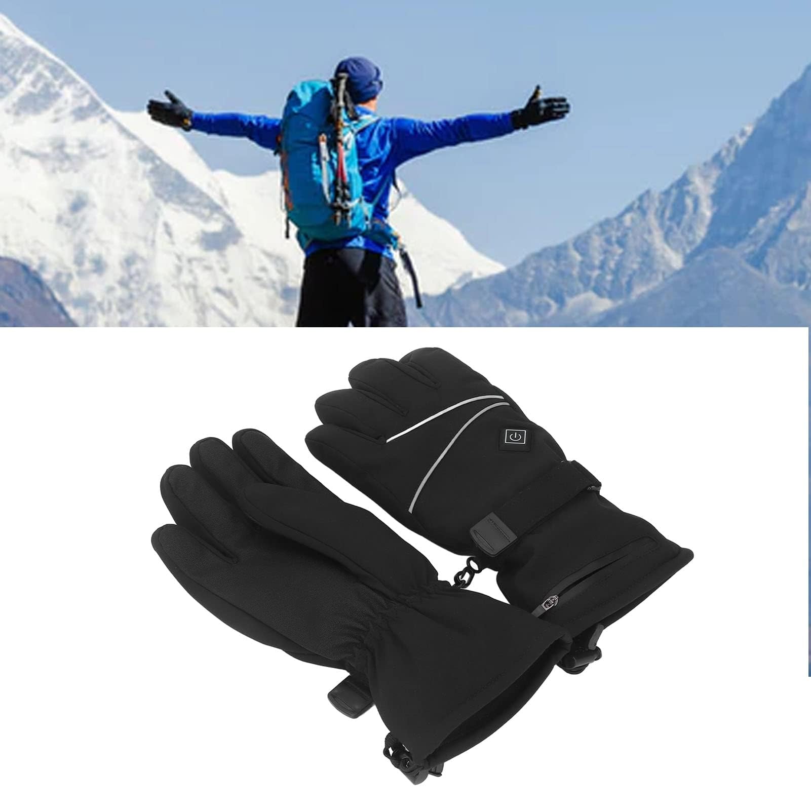 Guantes Térmicos para Hombres y Mujeres, Guantes Eléctricos con Batería con 3 Niveles de Calefacción Esquí Calefacción de Invierno para Esquiar Motociclismo Trabajo al