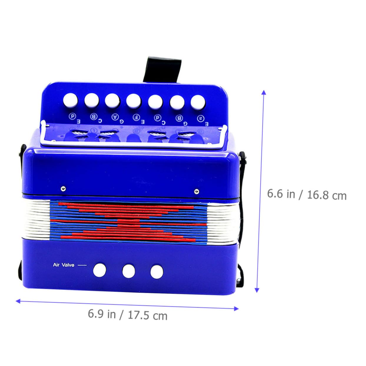 Fisarmonica Giocattolo Blu per Ragazzo Ragazza, Strumento Musicale | Abs e Plastiche Ingegneristiche, Leggero per Mani Piccole, per Apprendimento e Pratica dei Giovani